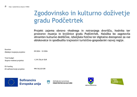 Zgodovinsko in kulturno doživetje gradu Podčetrtek 